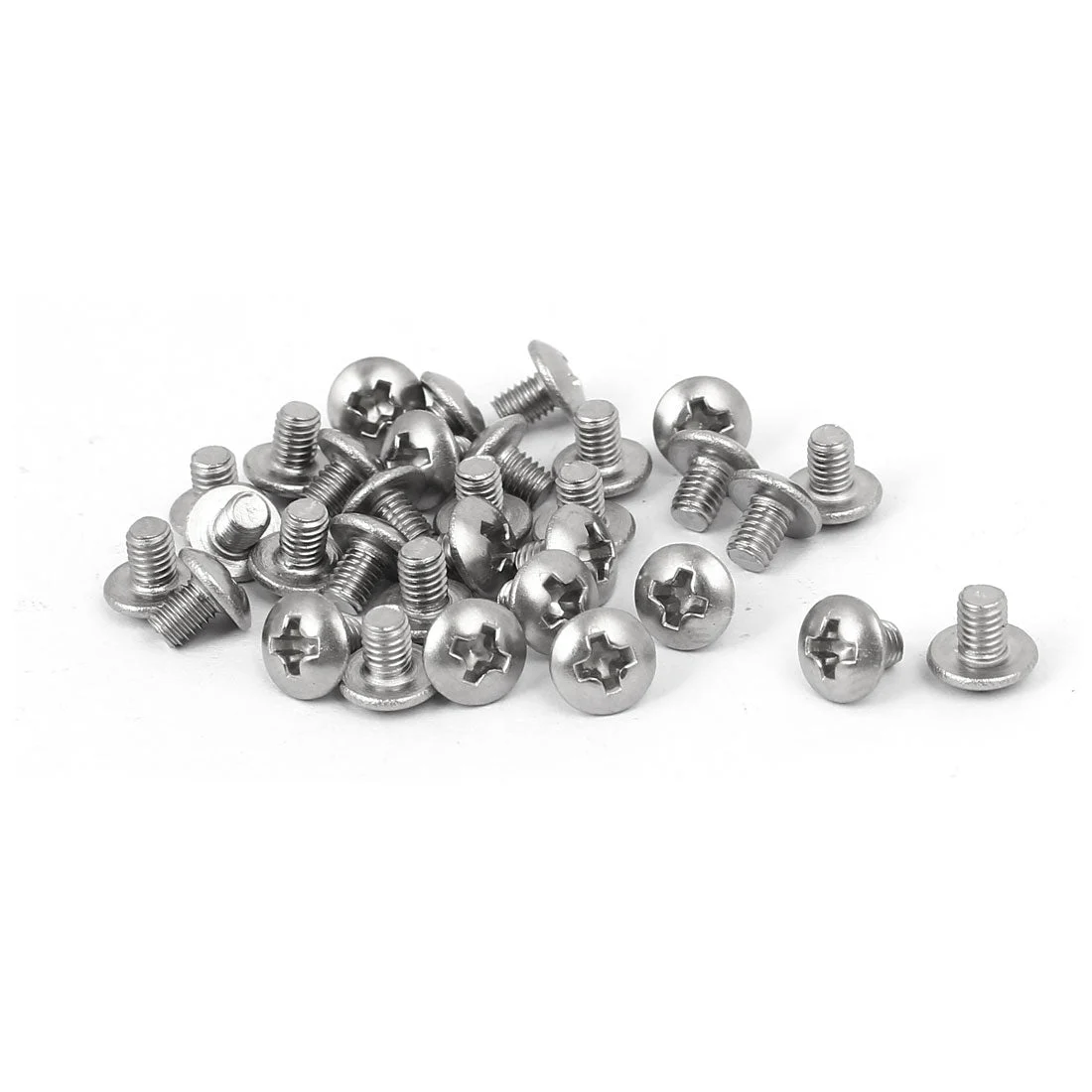 M3 x 4mm 316 Stainless Steel Truss Phillips Head Machine Screw Silver Tone 30pcs