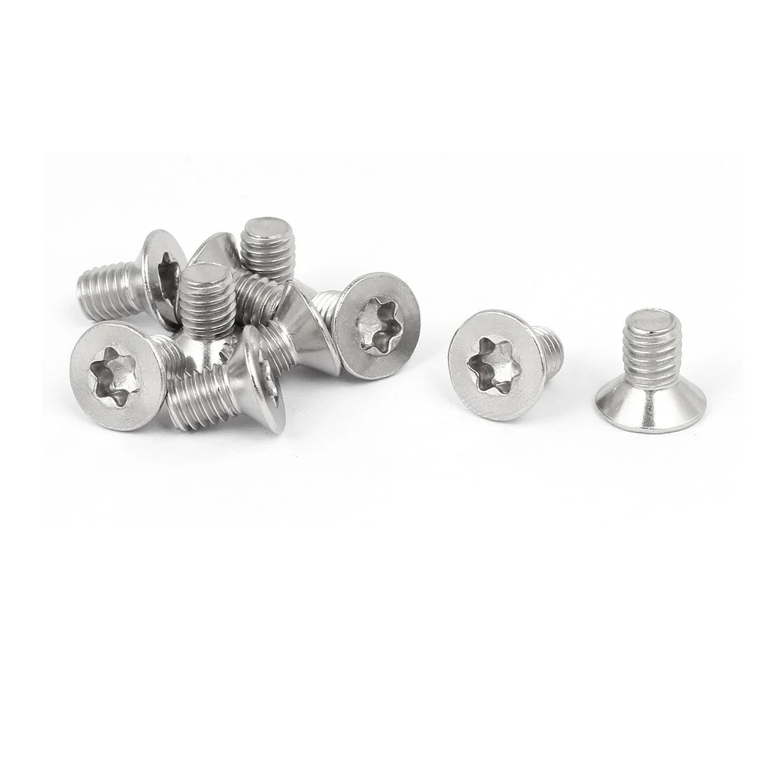 Uxcell Flat Head Torx Screws M6*10mm 316SUS 10pcs
