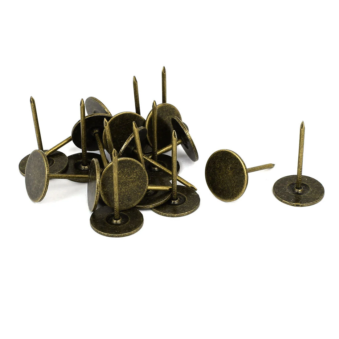 Message Notice Board Map Round Flat Head Thumb Tack Bronze Tone 19mmx31mm 20pcs