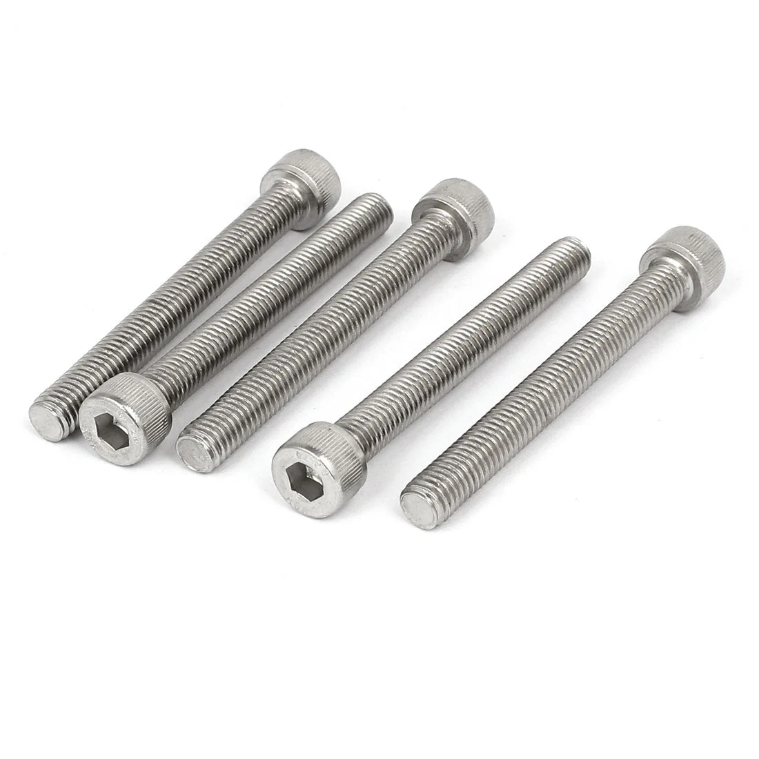 M8x70mm Thread 304 Stainless Steel Hex Socket Head Cap Screw Bolt DIN912 5pcs