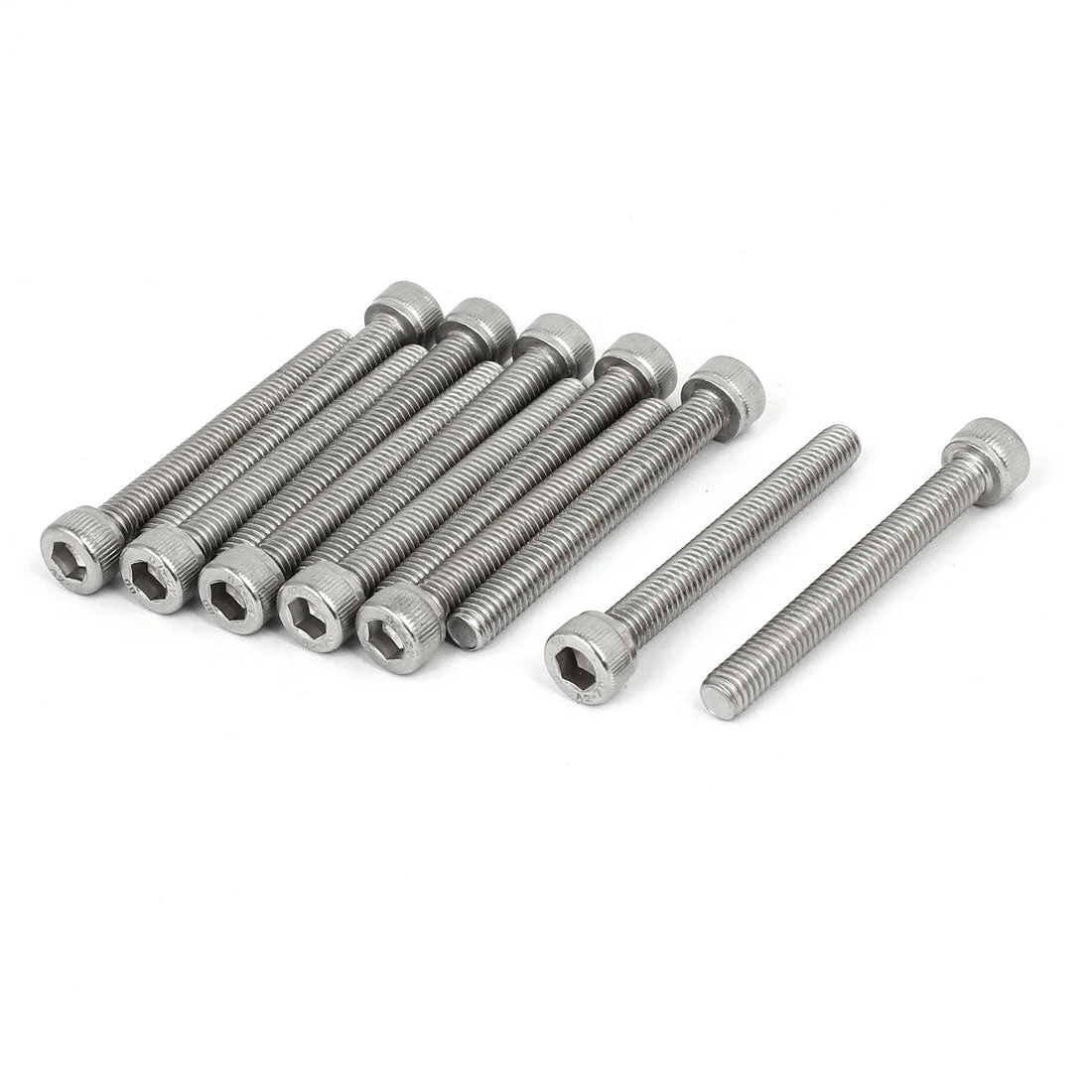 M6 x 50mm Thread 304 Stainless Steel Hex Socket Head Cap Screw Bolt DIN912 12pcs