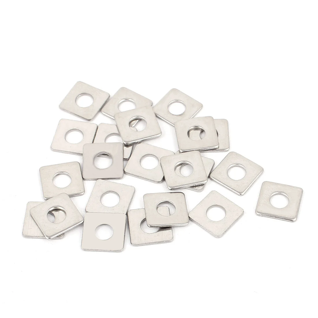 M4 x 10mm Square Stainless Steel Flat Repair Plate Silver Tone 20pcs