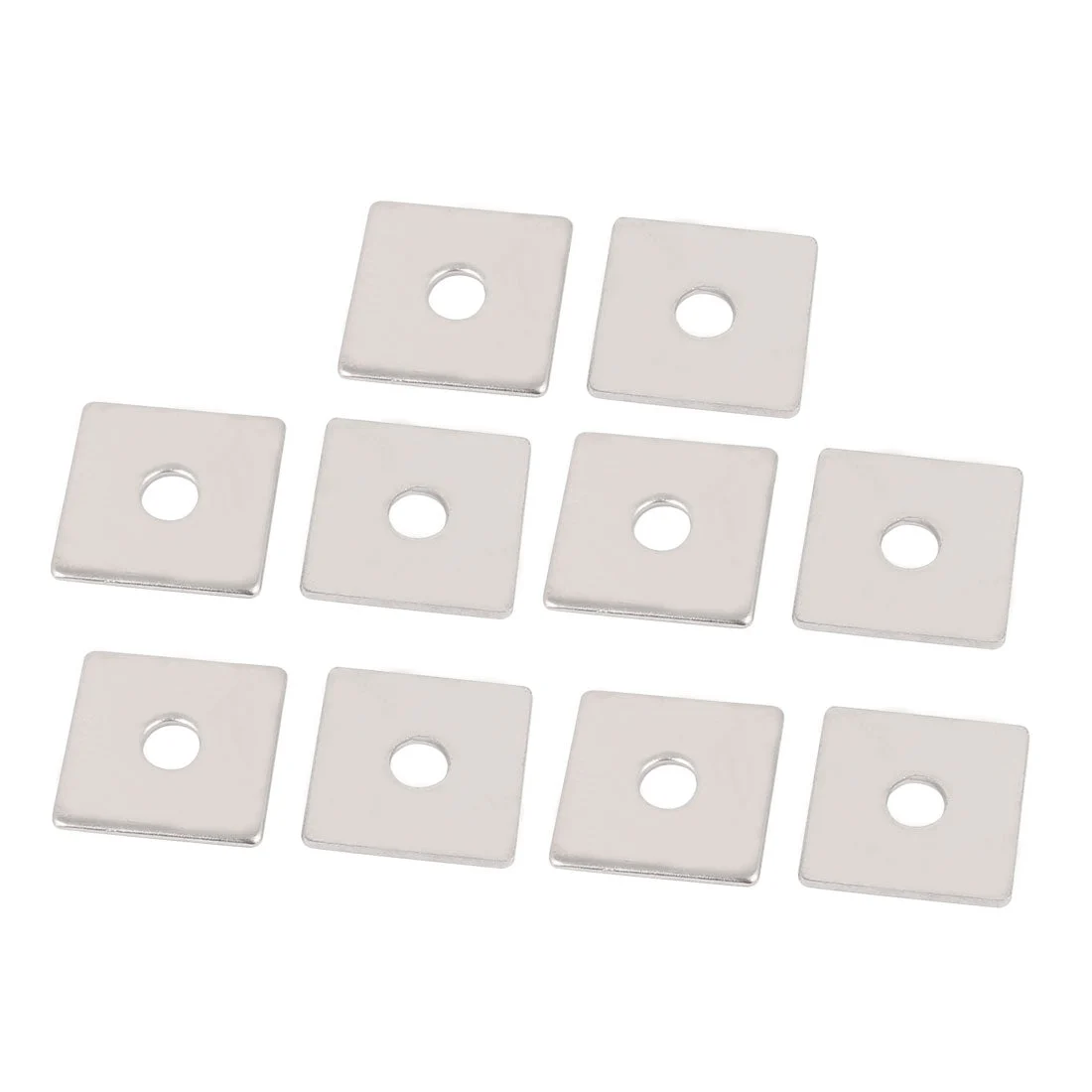 M5 x 20mm Square Stainless Steel Flat Repair Plate Silver Tone 10pcs