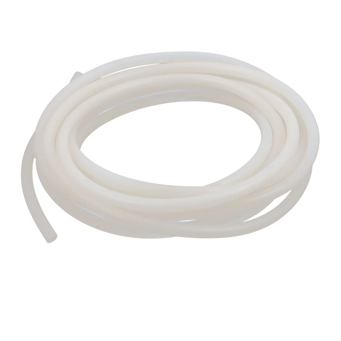 4mm x 7mm Milky White Silicone Tube Water Hose Pipe 5 Meters Length