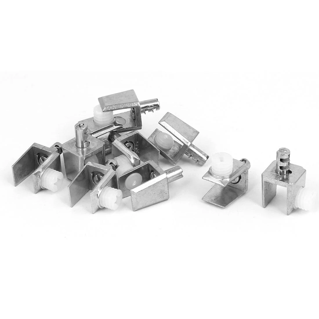 4mm-8mm Thickness Adjustable Rectangle Glass Shelf Clamp Clip Support Bracket 10pcs