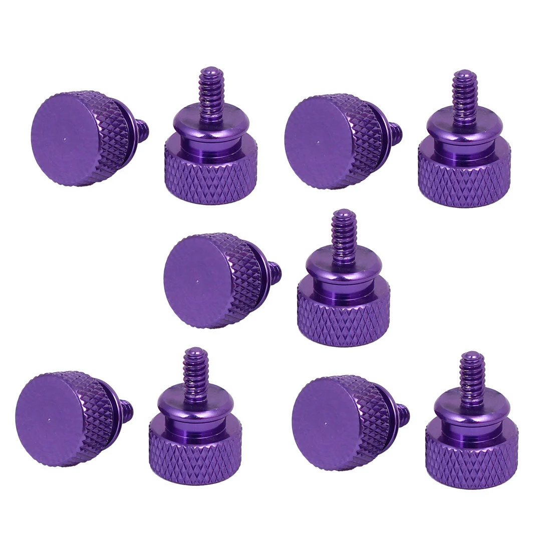 Computer PC Case Fully Threaded Knurled Thumb Screws Purple 6#-32 10pcs