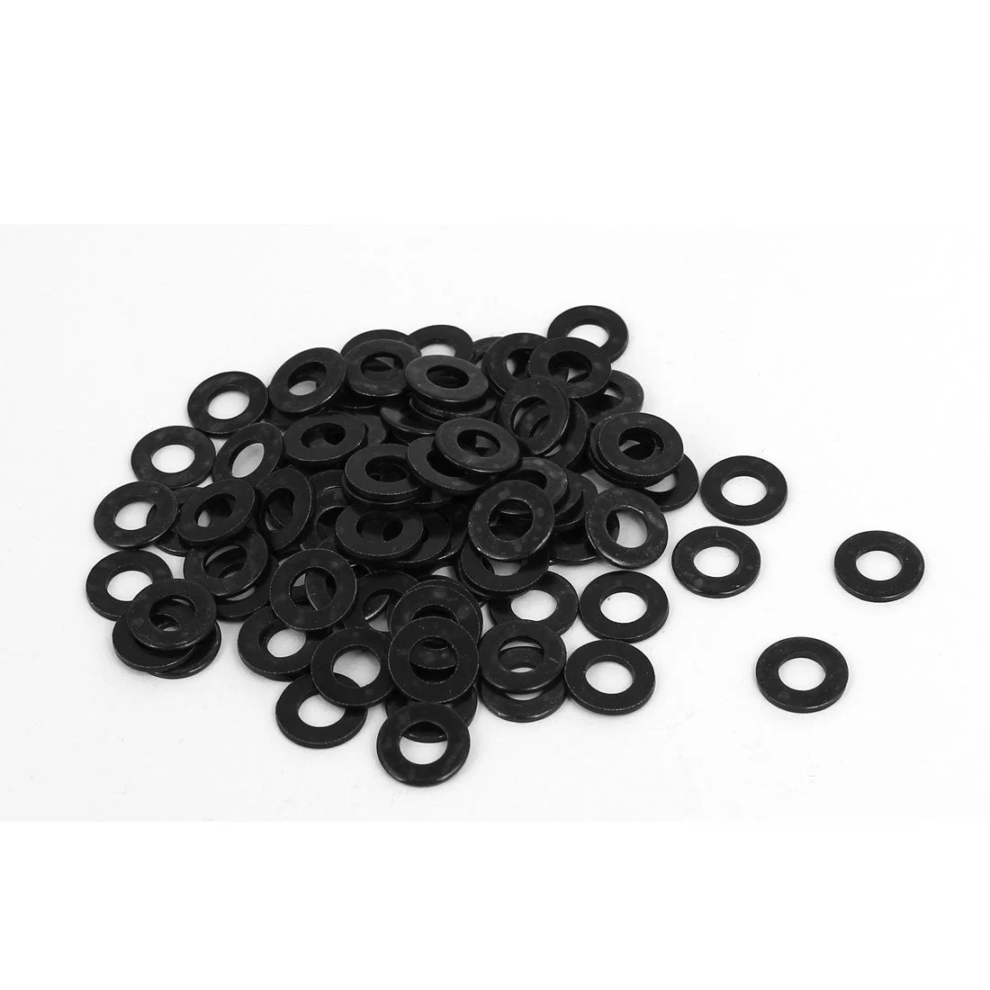 M5 x 10mm x 1mm Black Zinc Plated Flat Washers Gaskets Spacers 100PCS