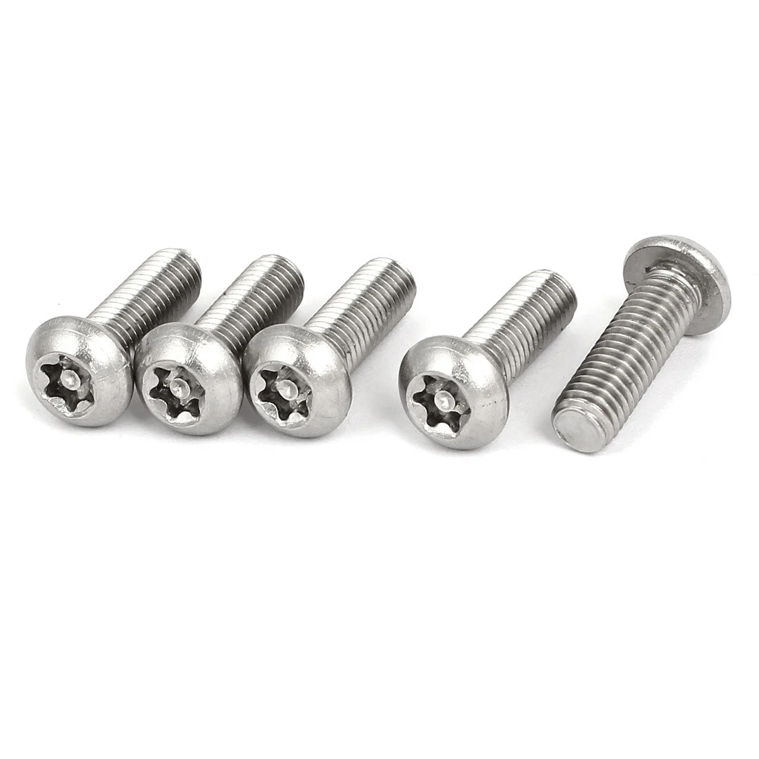 M8x25mm 304 Stainless Steel Button Head Torx Security Machine Screws 5pcs