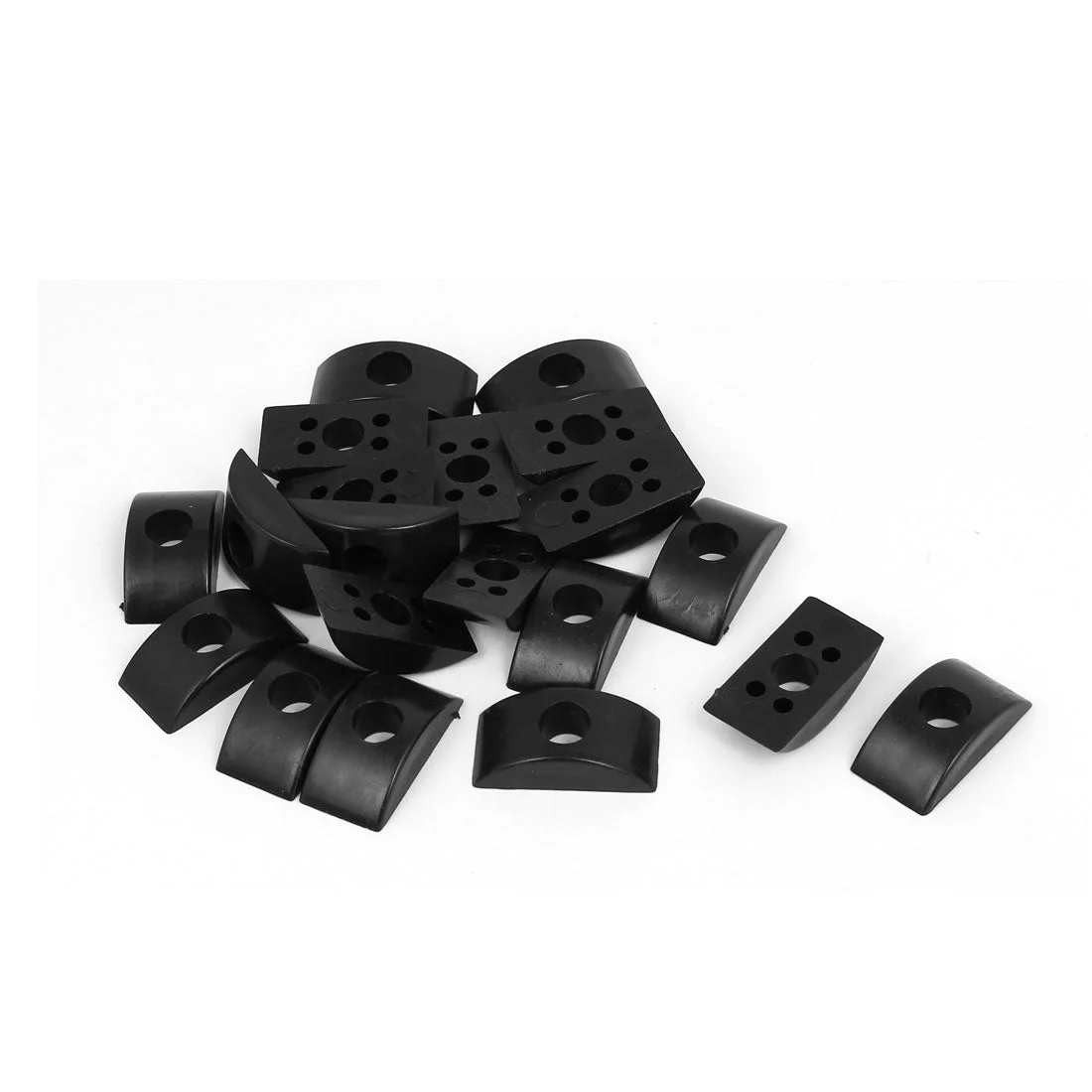 8mm Hole Dia Furniture Connector Half Moon Nuts Spacer Washer Black 20PCS