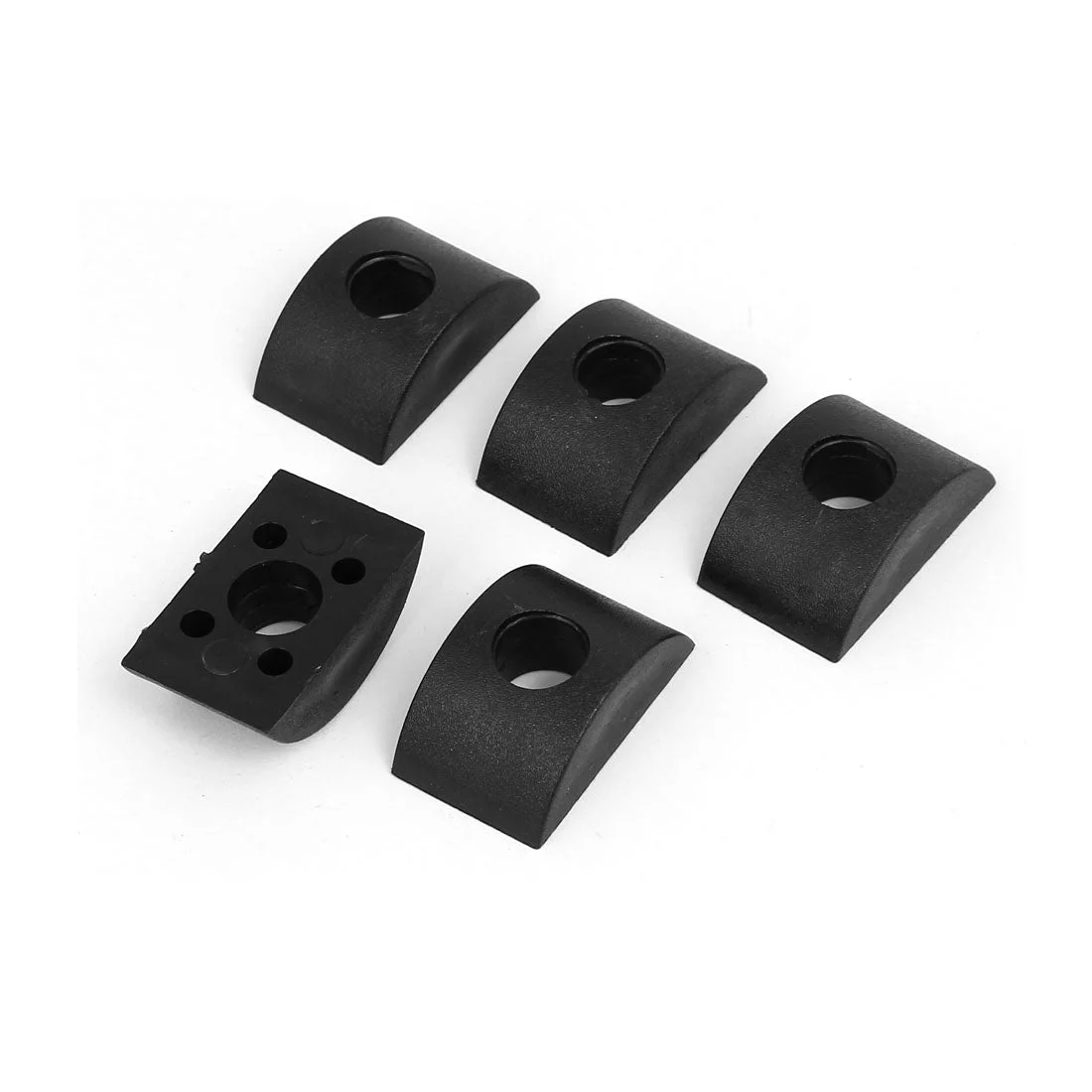 Uxcell 10mm Hole Dia Furniture Connector Half Moon Nuts Spacer Washer Black 5PCS