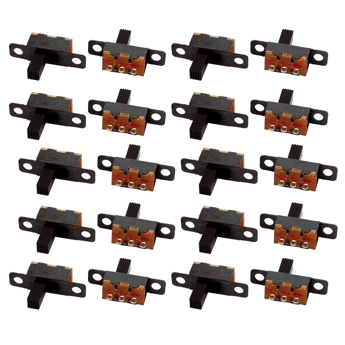 Uxcell 20Pcs 2 Position 3P SPDT Panel Mount Micro Slide Switch Latching Toggle Switch