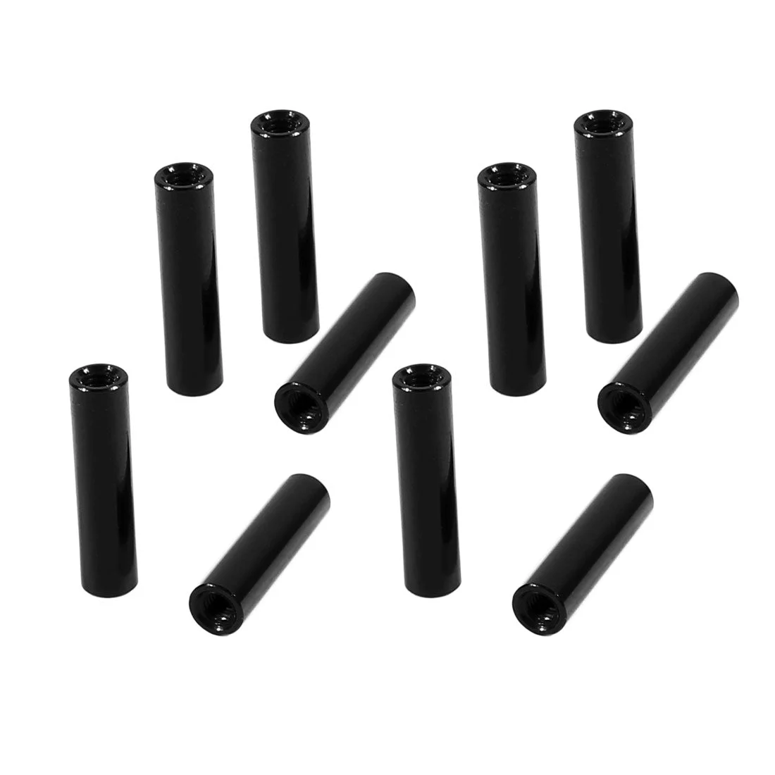 10Pcs M3 x 20mm Round Aluminum Column Alloy Standoff Spacer Stud Fastener for Quadcopter Black