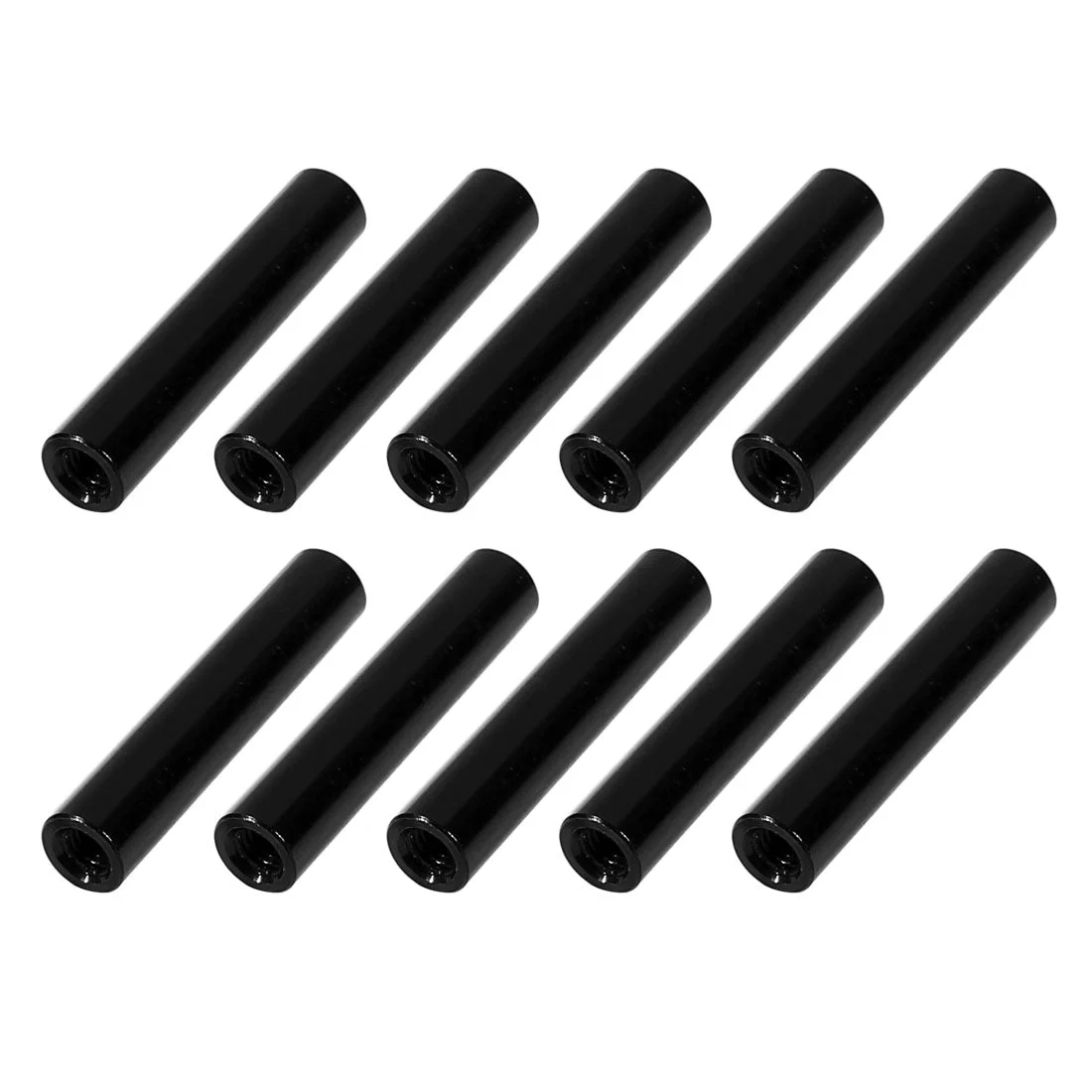 10Pcs M3 x 25mm Round Aluminum Column Alloy Standoff Spacer Stud Fastener Black