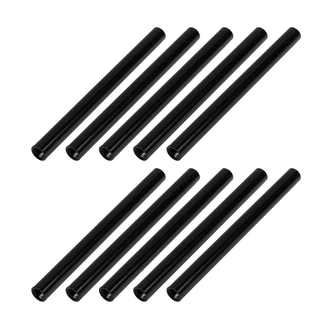 10pcs M3 x 60mm Round Aluminum Column Alloy Standoff Spacer Stud Fastener Black