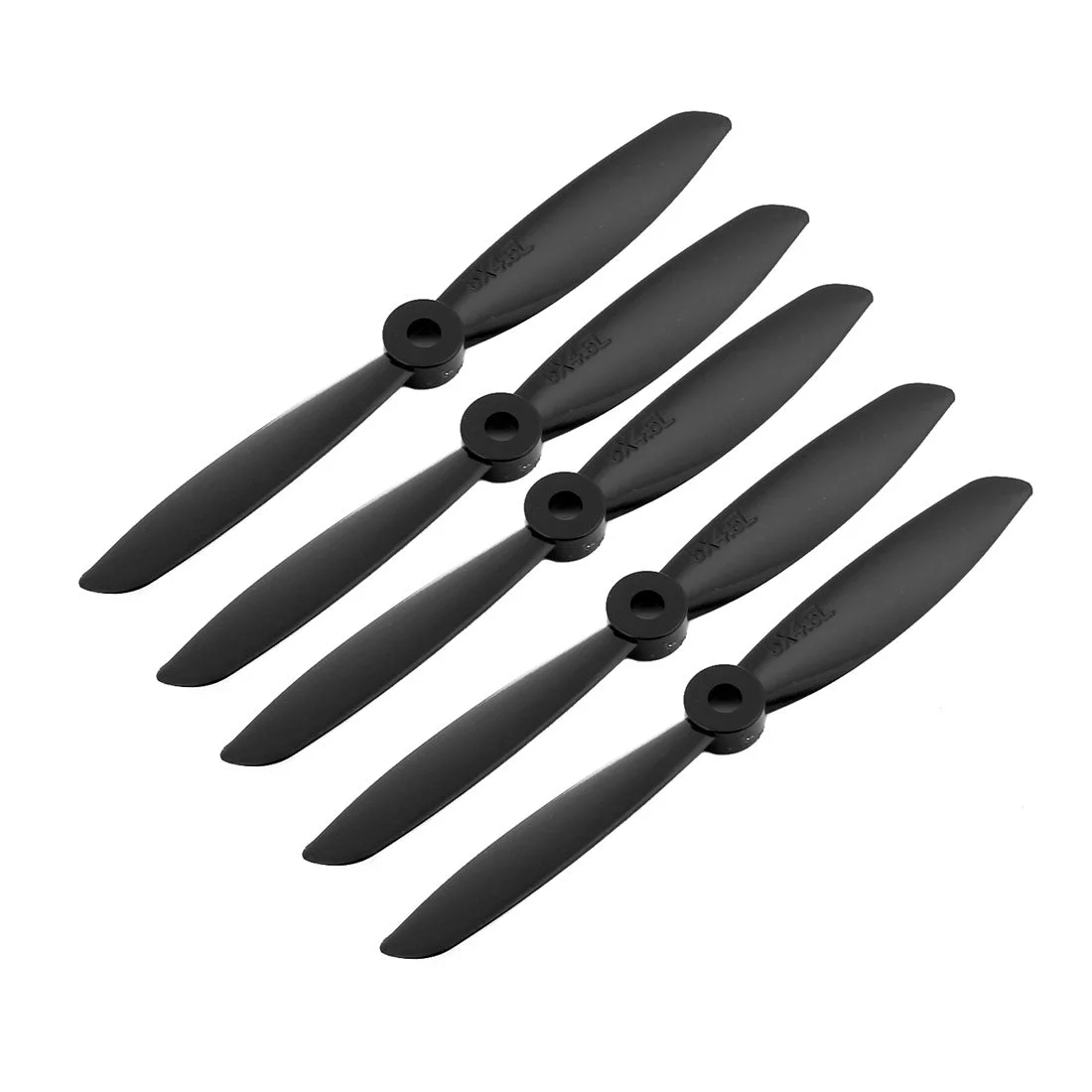 5 Pcs 5 x 4.5 Inches 2-Vanes CCW RC Aircraft Propeller Black w Hole Adapter