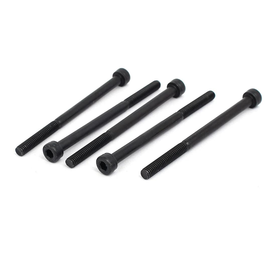 M4x60mm Partially Threaded Hexagon Socket Head Cap Screws Bolts Black 5pcs