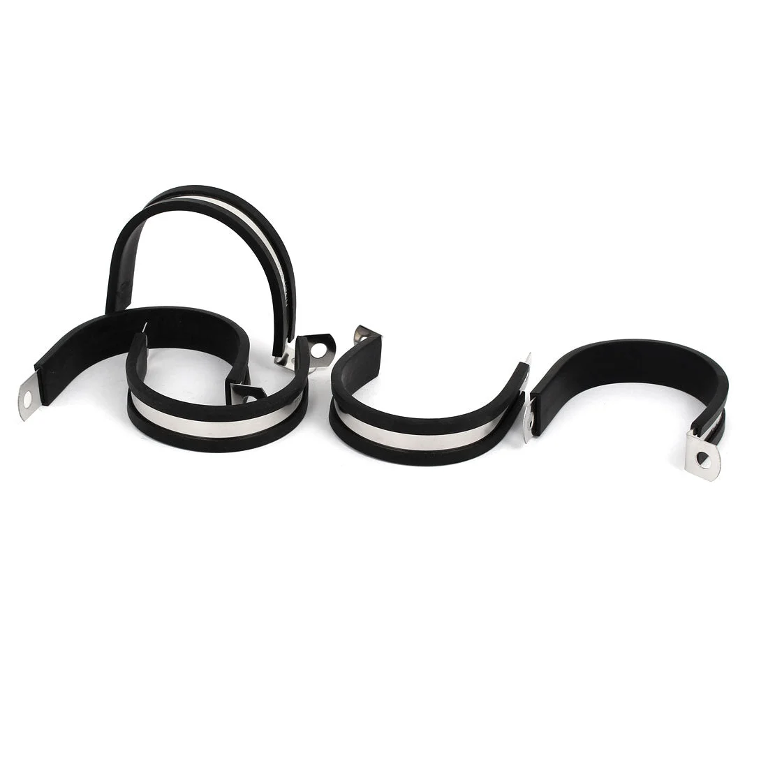 44mm Dia EPDM Rubber Lined P Clips Cable Hose Pipe Clamps Holder 5pcs