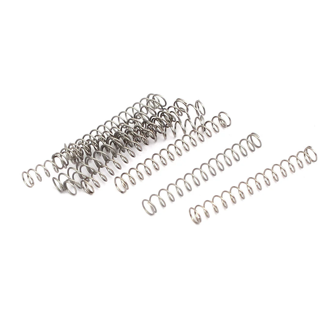 0.3mmx3mmx25mm 304 Stainless Steel Compression Springs Silver Tone 10pcs
