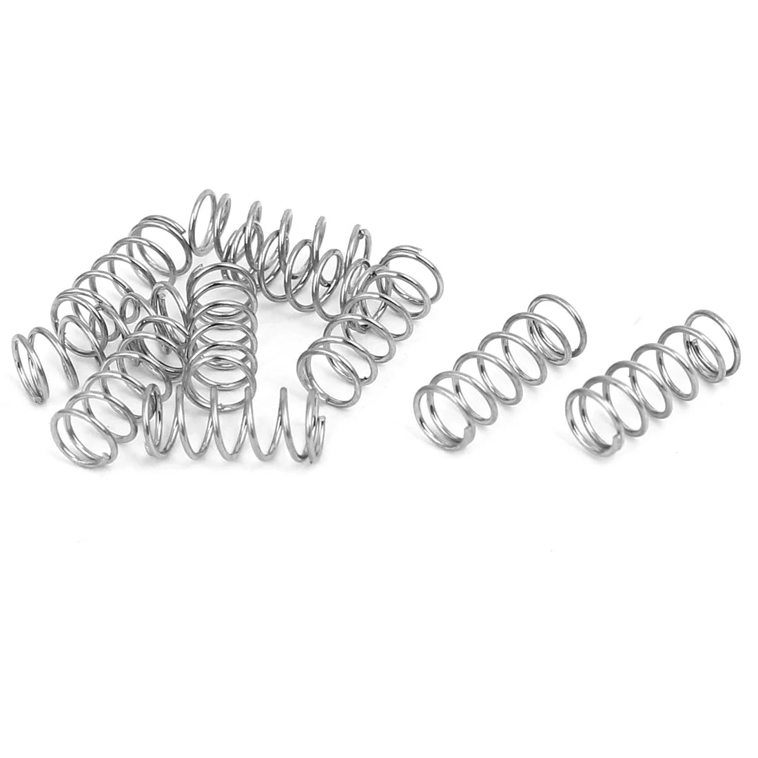 0.4mmx4mmx10mm 304 Stainless Steel Compression Springs Silver Tone 10pcs