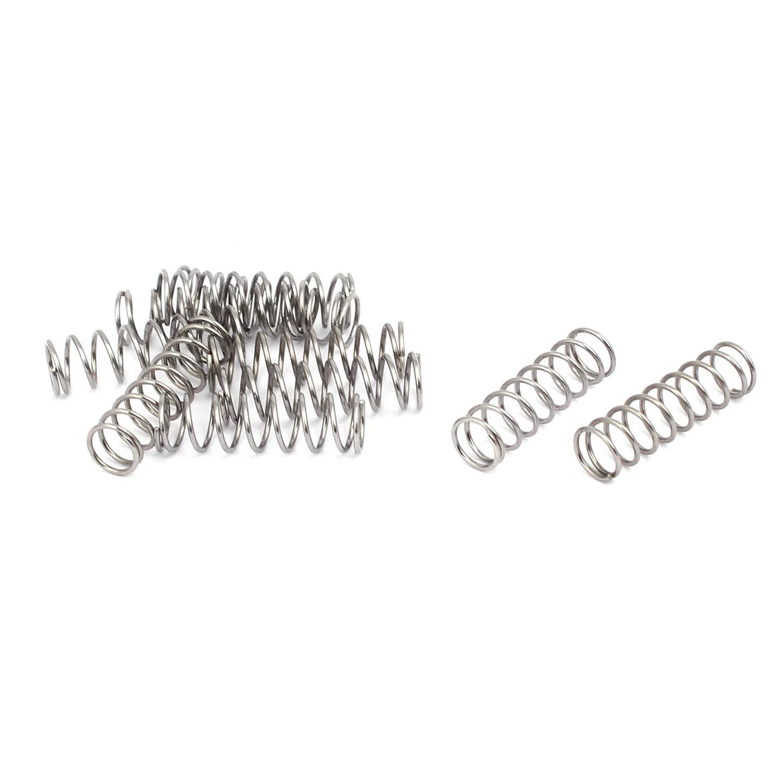 0.6mmx6mmx20mm 304 Stainless Steel Compression Springs Silver Tone 10pcs