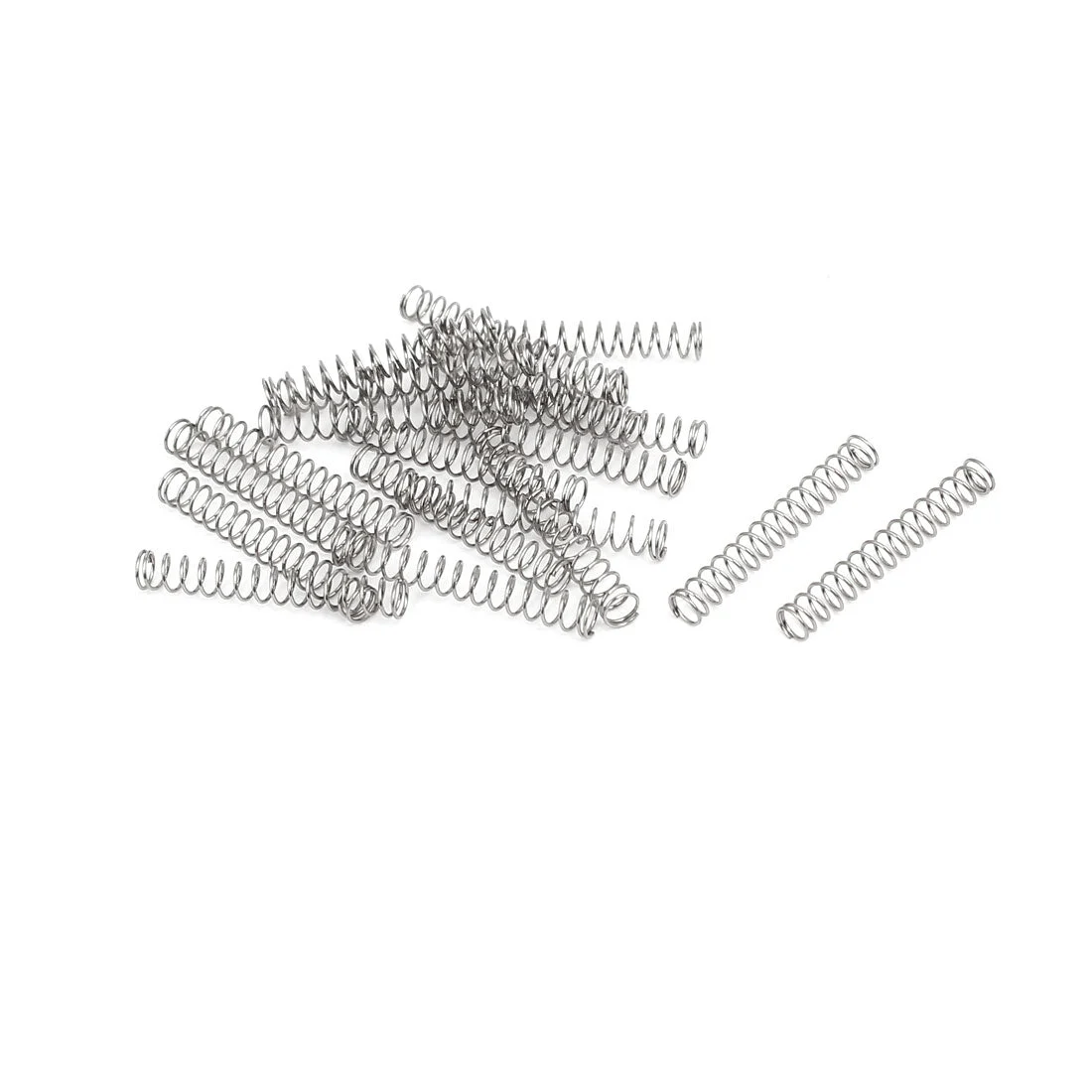 0.3mmx3mmx20mm 304 Stainless Steel Compression Springs Silver Tone 20pcs