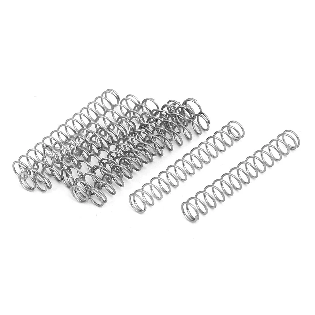 0.7mmx7mmx50mm 304 Stainless Steel Compression Springs Silver Tone 10pcs