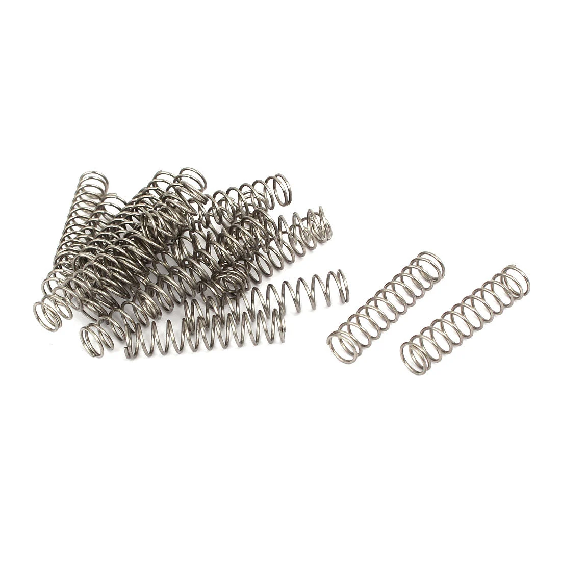 0.8mmx8mmx35mm 304 Stainless Steel Compression Springs Silver Tone 20pcs
