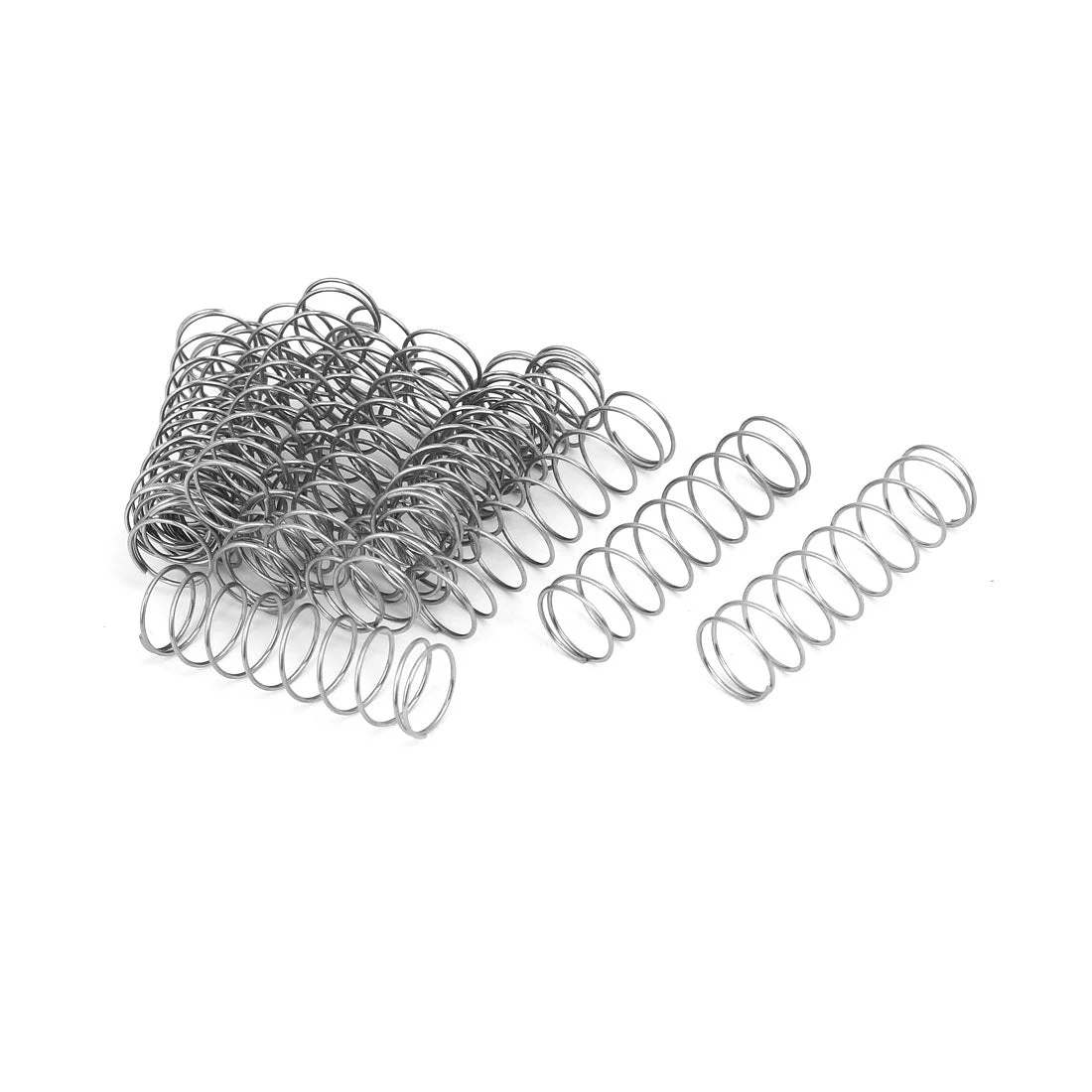 0.8mmx14mmx50mm 304 Stainless Steel Compression Springs Silver Tone 20pcs