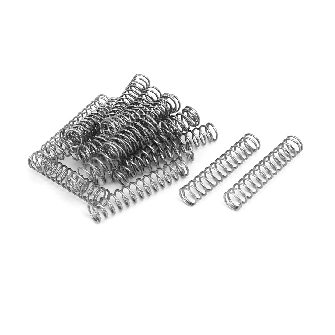 1mmx10mmx50mm 304 Stainless Steel Compression Springs Silver Tone 20pcs