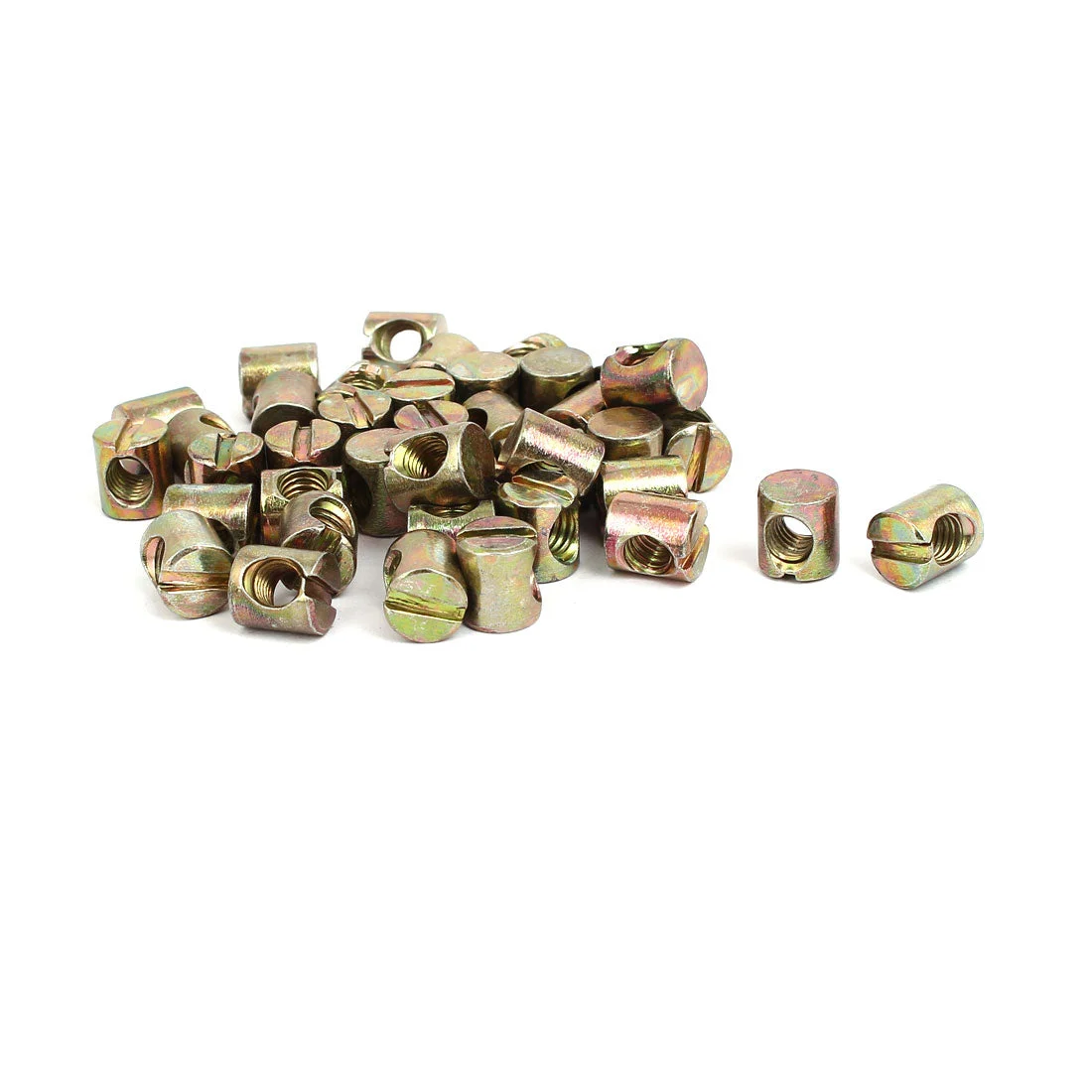 40pcs M6x11mm Barrel Bolt Cross Dowel Slotted Furniture Nut for Beds Chairs