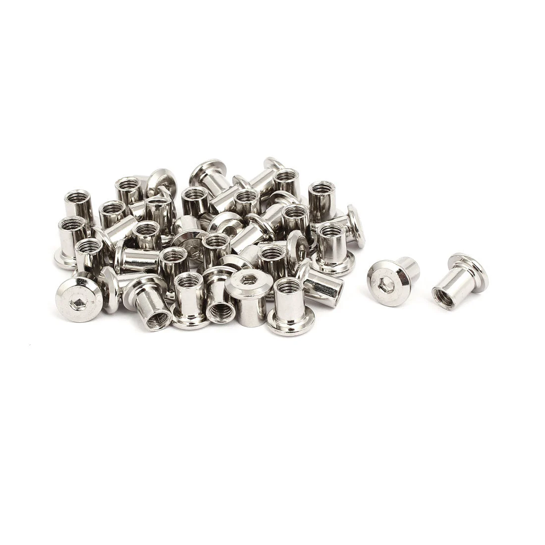 M6x10mm Female Thread Hex Socket Head Barrel Nut Furniture Fittings 40pcs