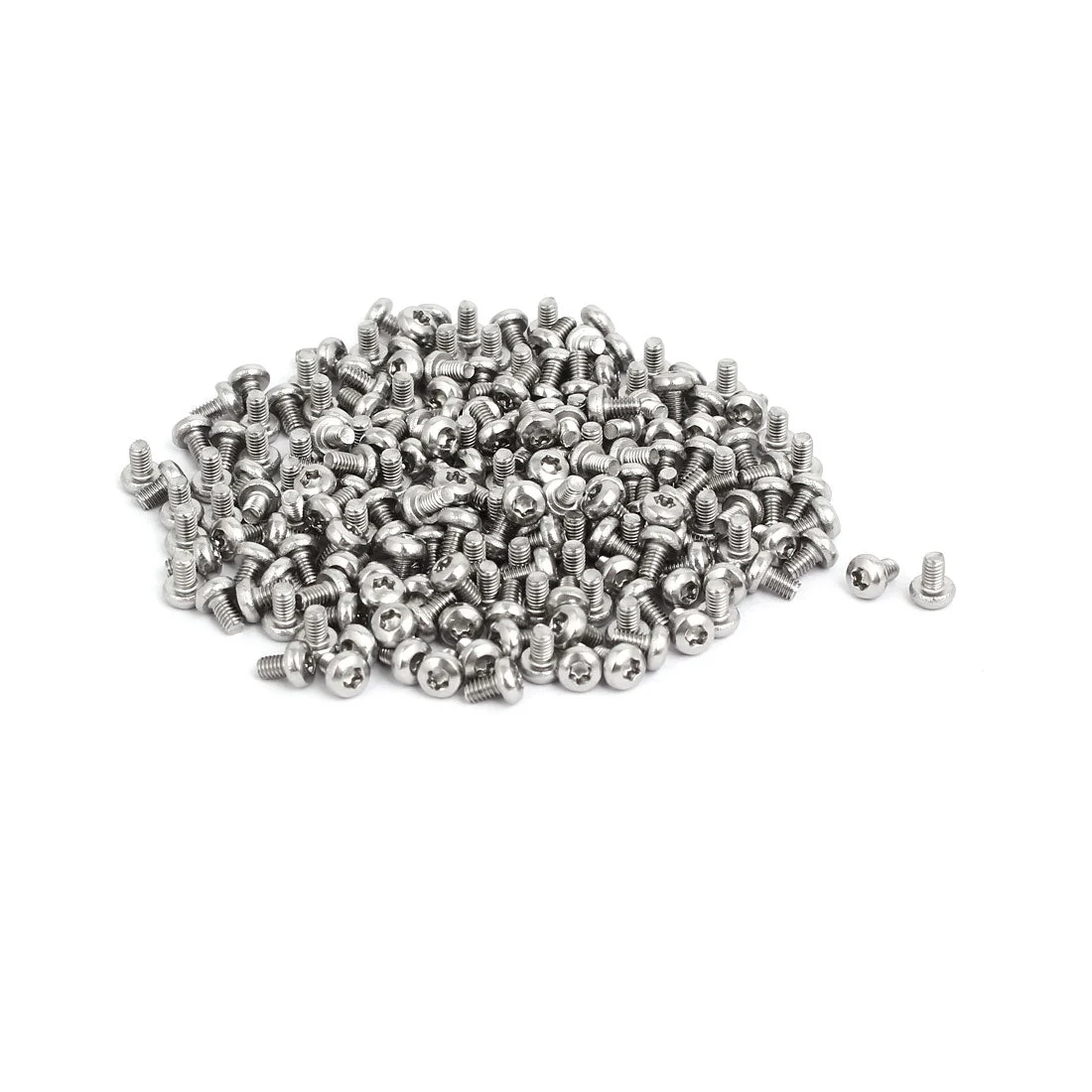 M2.5x4mm 304 Stainless Steel Button Head Torx Screws Bolts T8 Drive 200pcs