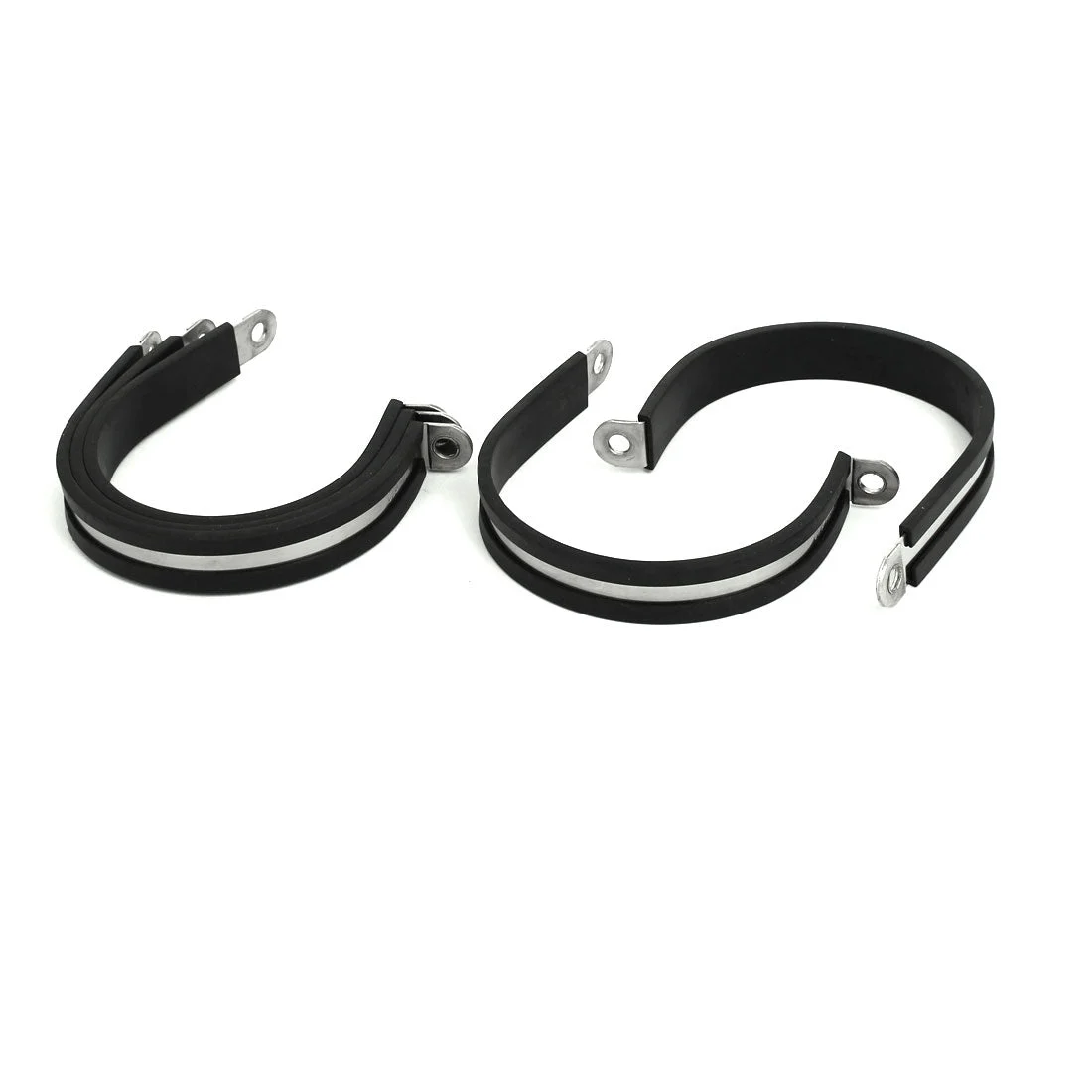 60mm Dia EPDM Rubber Lined P Clips Cable Hose Pipe Clamps Holders 5pcs