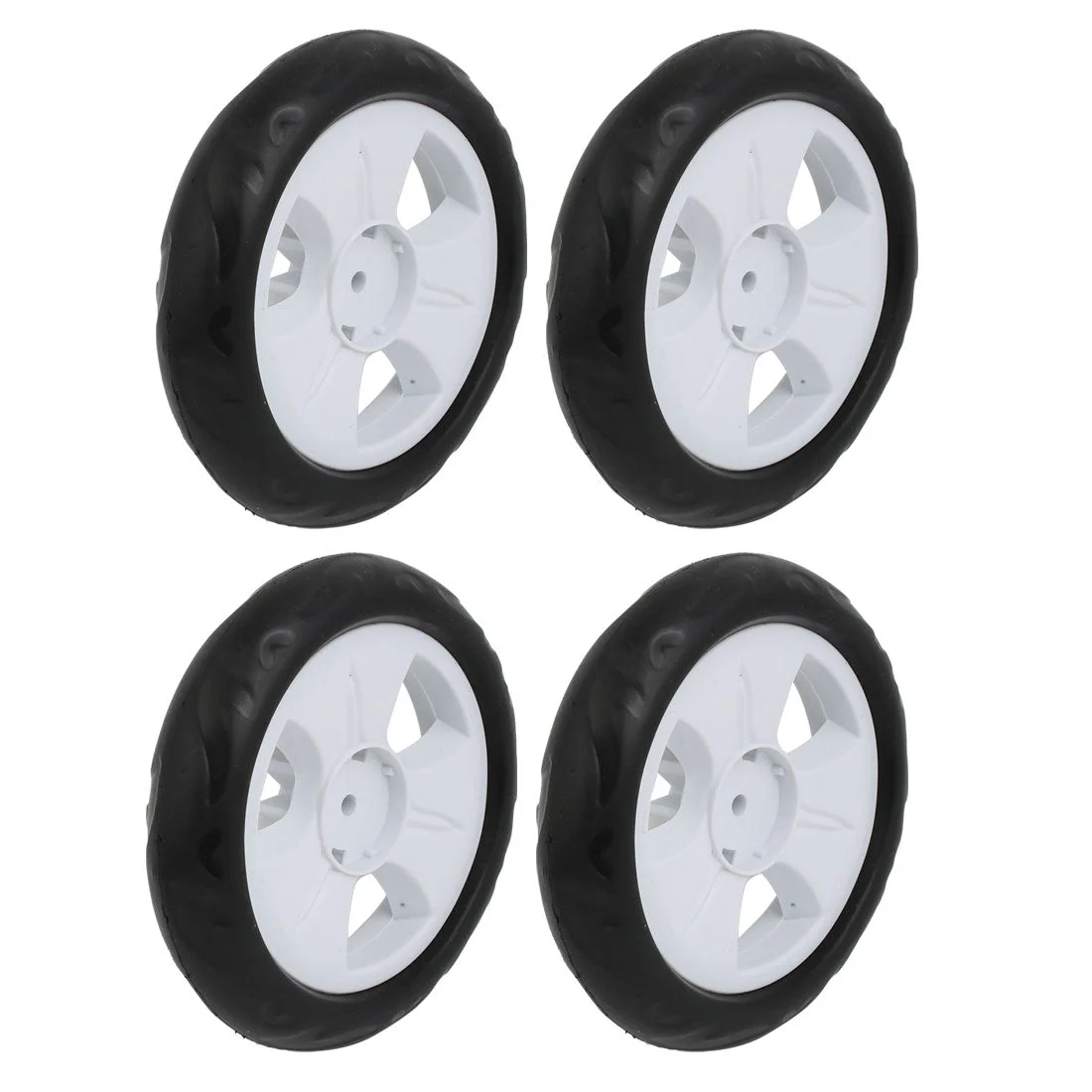 4pcs 135mm Dia Plastic Single Wheel Pulley Rolling Roller White 6x22mm