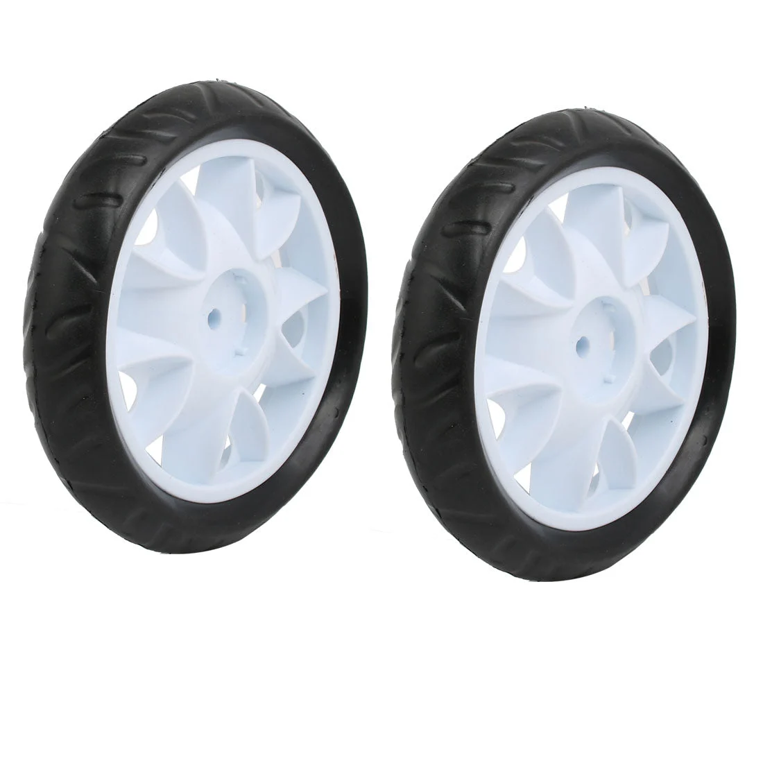 2pcs 170mm Dia Plastic Single Wheel Pulley Rolling Roller White 8x25mm
