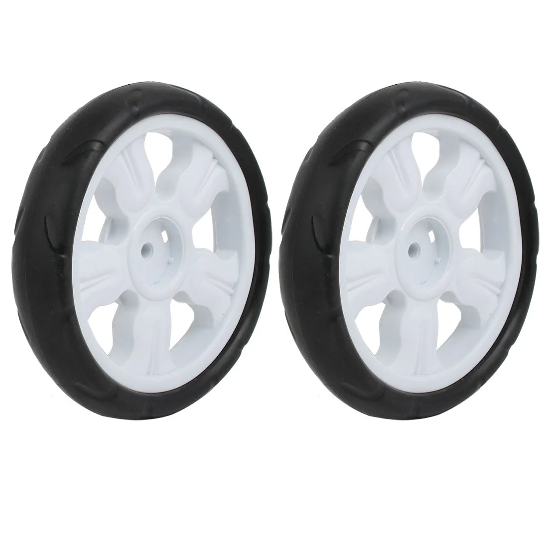 2pcs 185mm Dia Plastic Single Wheel Pulley Rolling Roller White 8x25mm