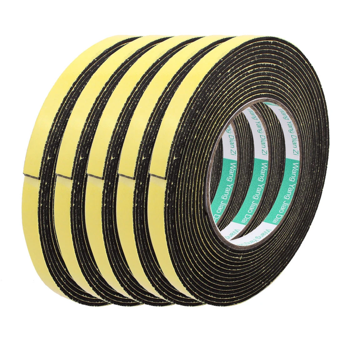 5Pcs 10mm Width 2mm Thickness EVA Single Side Sponge Foam Tape 5 Meters Length for Door Window