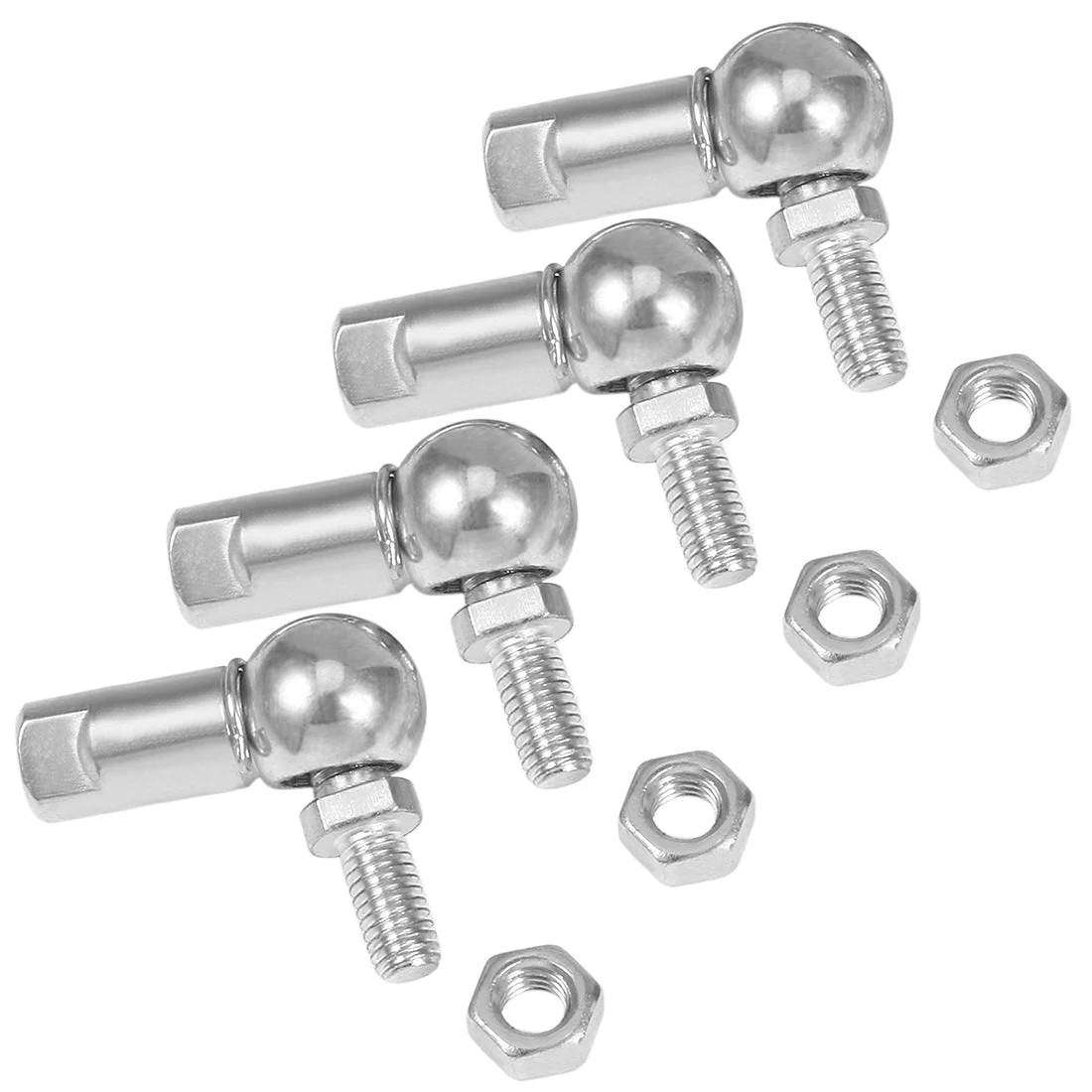 CS8, Rod End Ball Bearing With Stud, M5x0.8mm Carbon Steel Right Hand 4pcs
