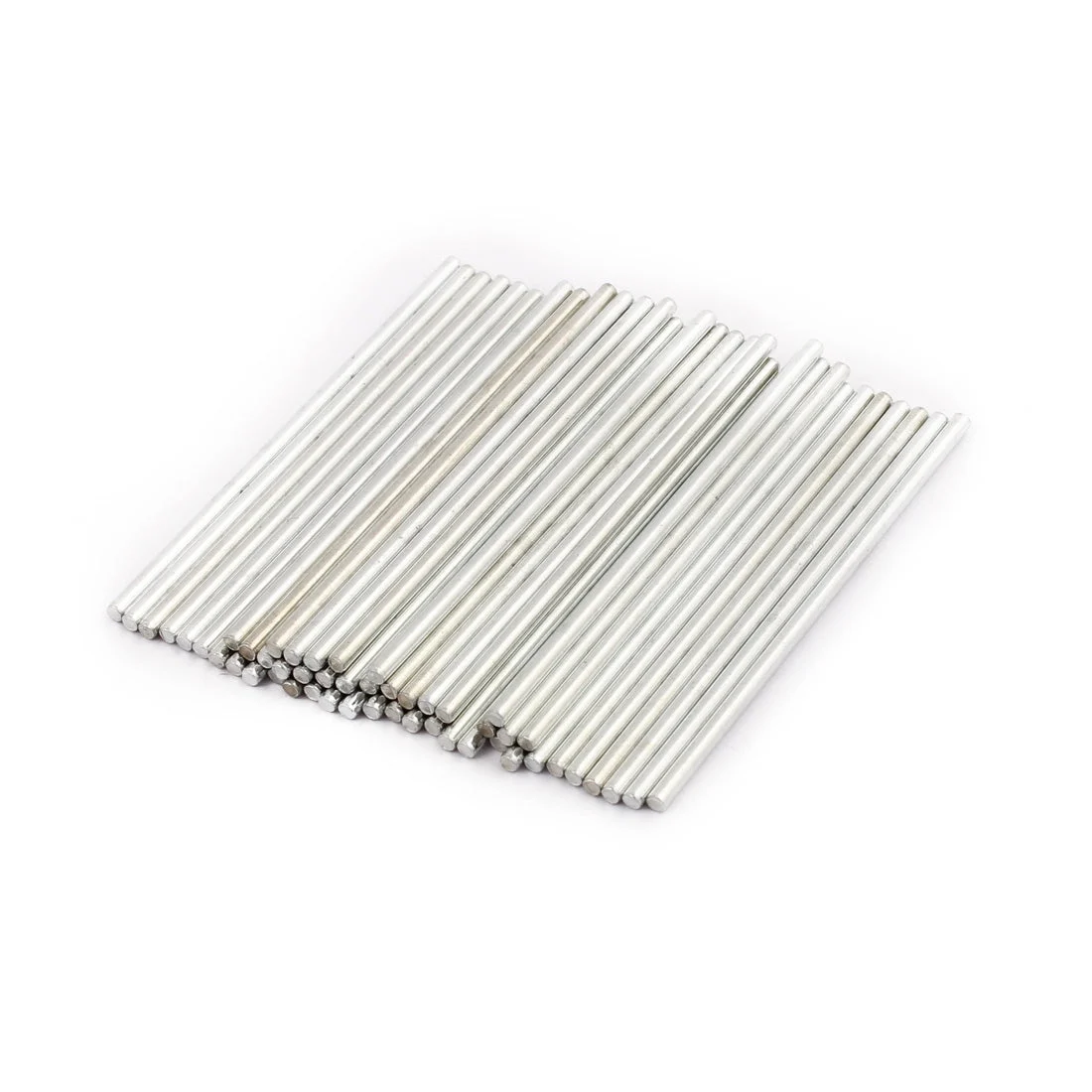 50Pcs Round Shaft Solid Durable Steel Rods Axles 2mm x 60mm Silver Tone