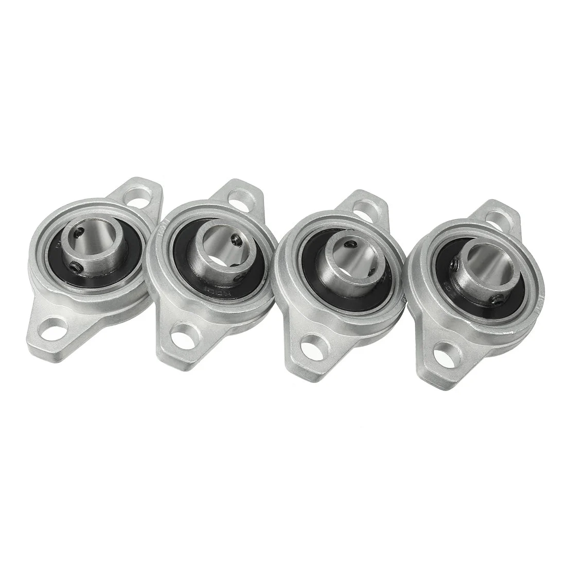 4pcs KFL001 12mm Bore, Zinc Alloy Pillow Block Flange Bearing, Self-Alignment