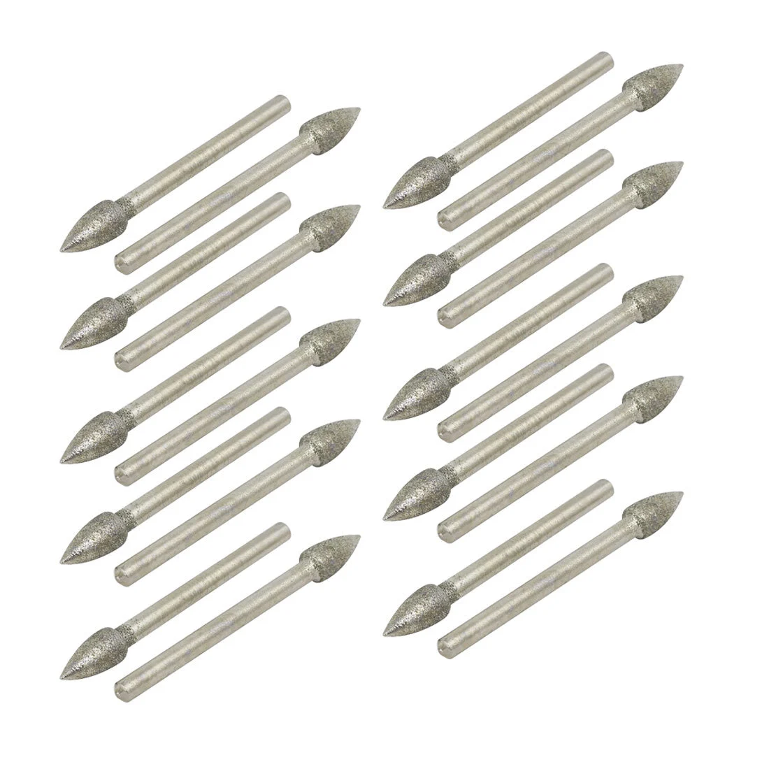 20 Pcs 5mm Taper Head Dia Grinding Bits Polisher Diamond Mounted Point