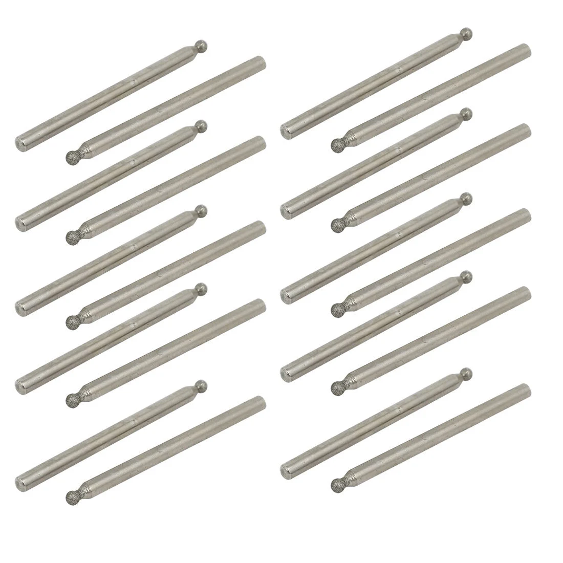 1/3" Shank 2.0mm Dia Ball Shaped Diamond Head Grinding Mounted Point Bit 20pcs