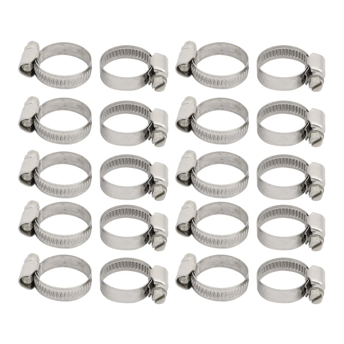 20Pcs 16mm to 27mm Dia Range Stainless Steel German Type Adjustable Hose Clamp Hoop