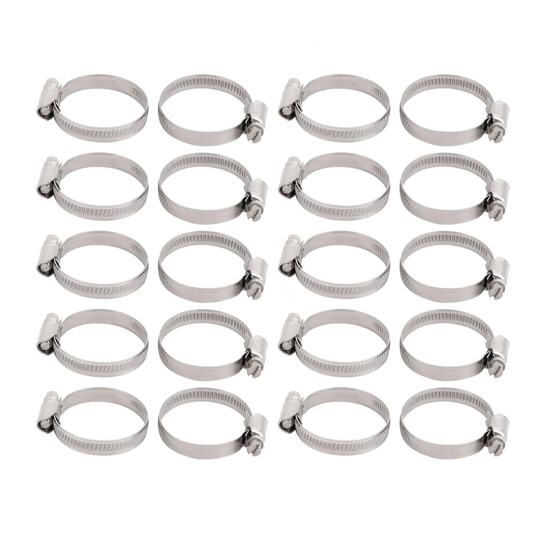 20Pcs 30mm to 45mm Dia Range Stainless Steel German Type Adjustable Hose Clamp Hoop