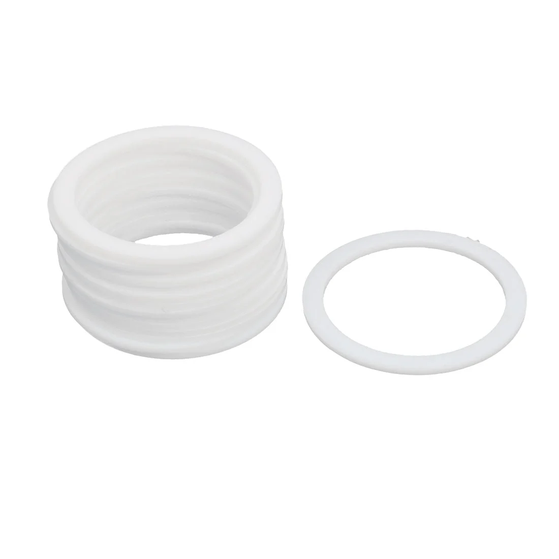 55mmx45mmx2mm PTFE Round Flat Washer Gasket Seal Ring White 15pcs