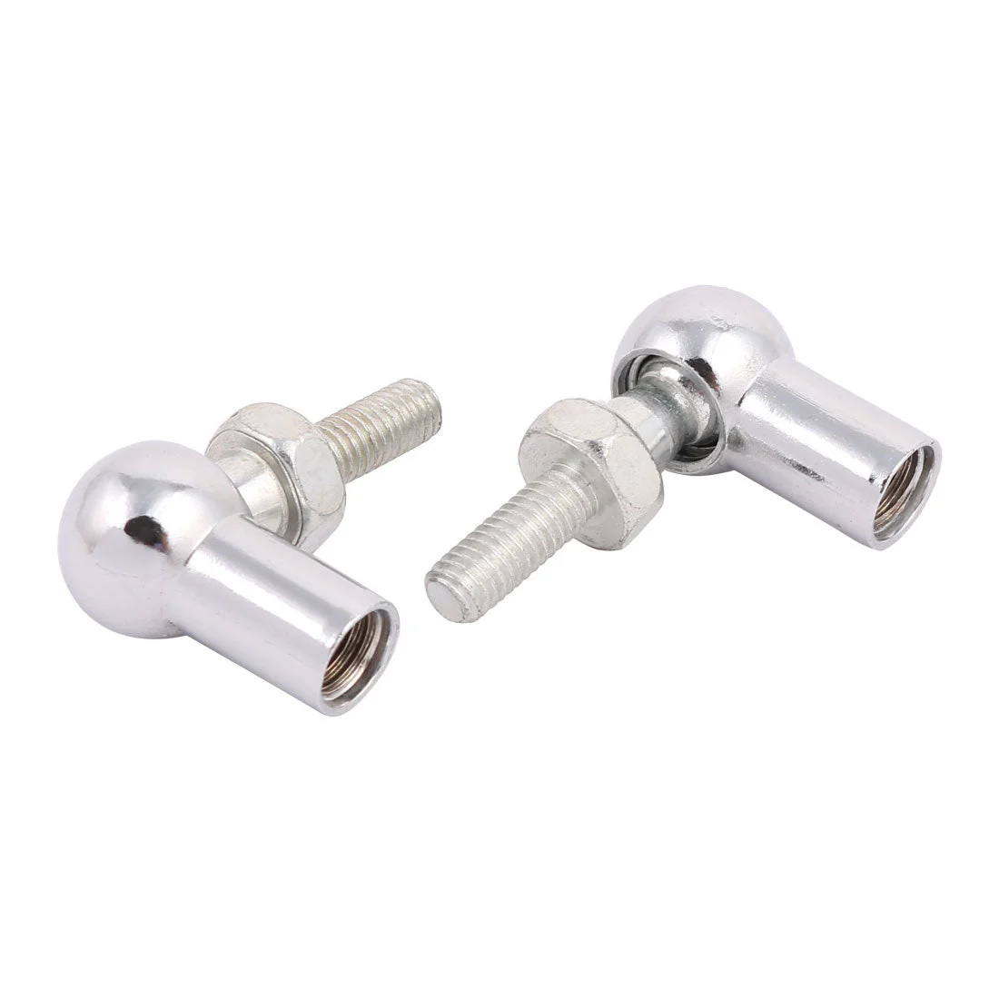 Rod End Ball Bearing, Right-Hand Female Thread M8x1.25mm and Right-Hand Male Thread M6x1.0mm, Gas Spring Ball Joint End Fitting Silver Tone 2pcs