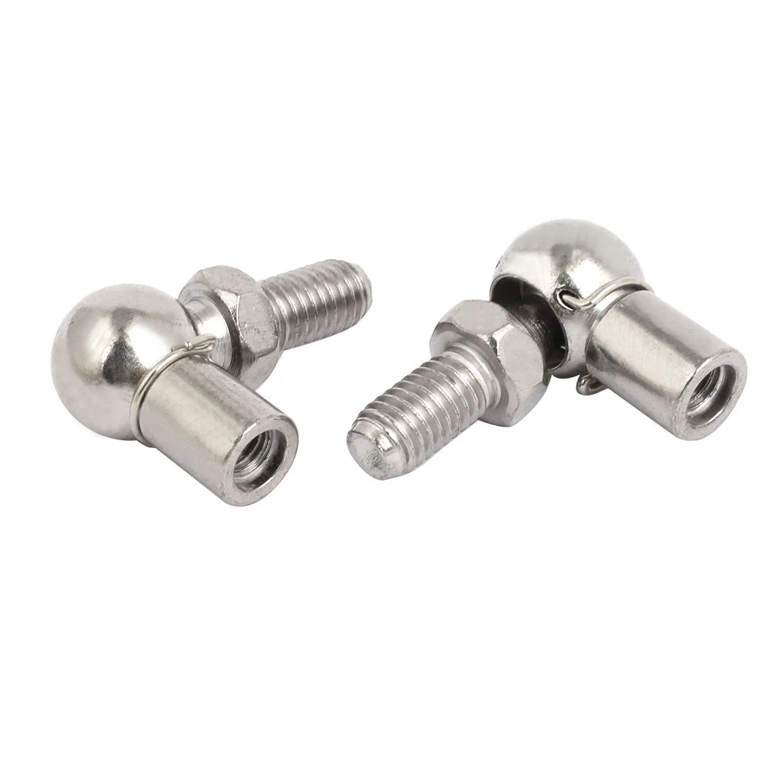 Rod End Ball Bearing with Stud, Right-Hand Female Thread M6x1.0mm and Right-Hand Male Thread M8x1.25mm, 45# Steel Ball Socket Endfitting 2pcs