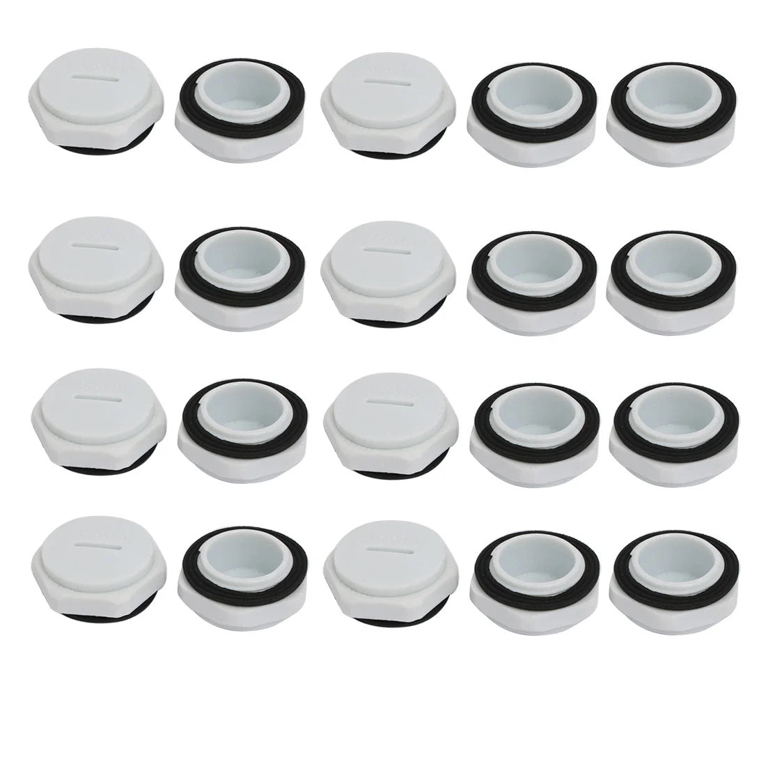 M25 Nylon Male Threaded Cable Gland Screw End Cap Cover Gray 20pcs