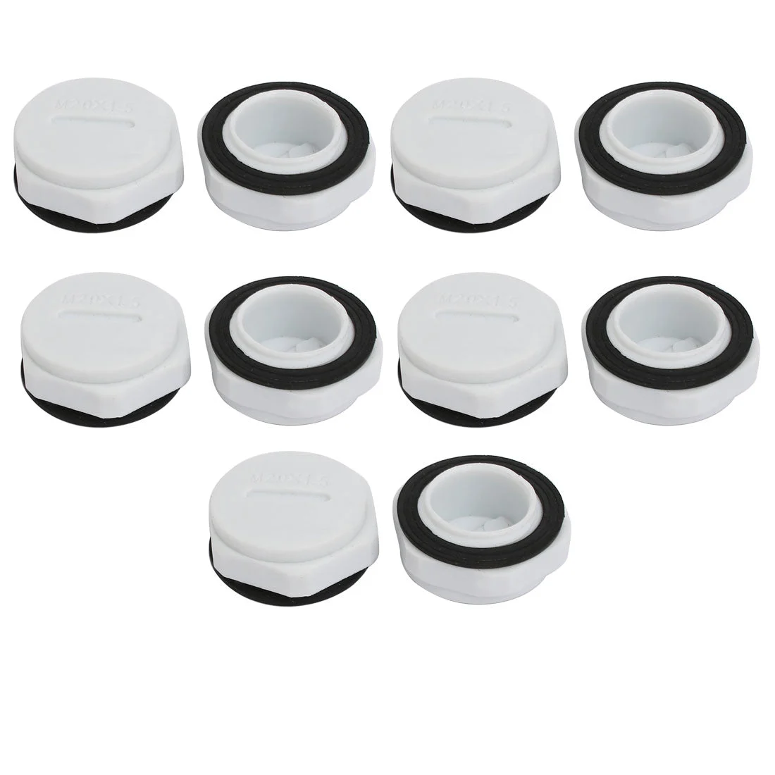 M20 Nylon Male Threaded Cable Gland Screw End Cap Cover Gray 10pcs