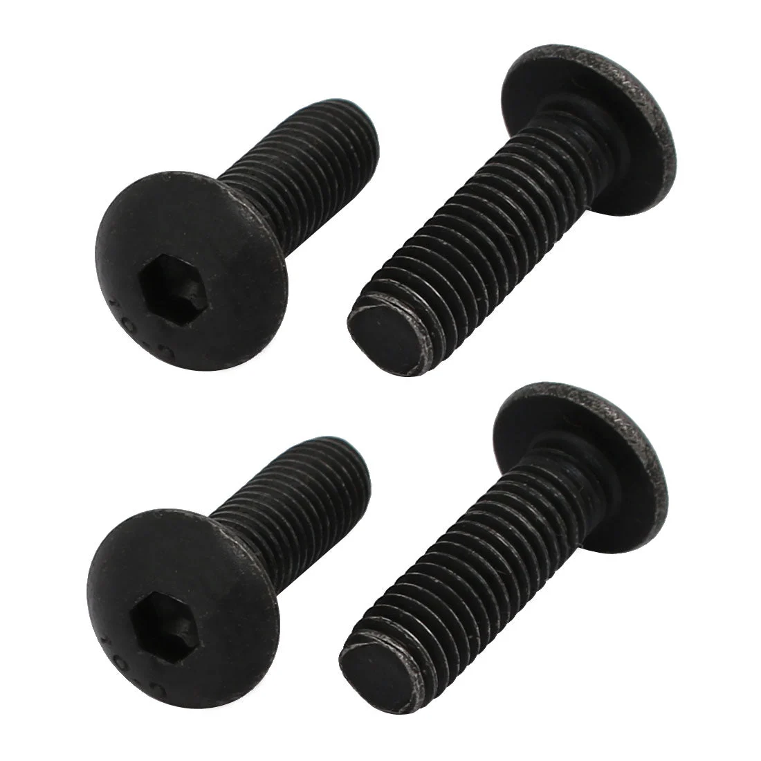 4pcs M5x16mm 10.9 Grade Hex Socket Reverse Left Hand Thread Screw Bolt Black